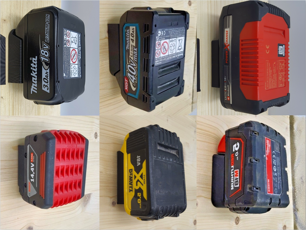 Makita 18V Makita 40V Dewalt 18V flexvolt Einhell 18V Milwaukee 18V Bosch 14,4V/18V akkumulátor akasztó